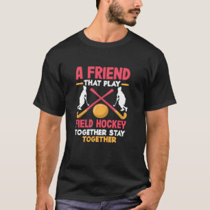 Een vriend die samen veldhockey spelen blijven bij t-shirt