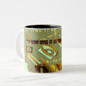 Een vriend houdt altijd van. Proverbs 17:17 Tweekleurige Koffiemok (Voorkant links)