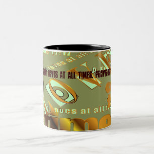 Een vriend houdt altijd van. Proverbs 17:17 Tweekleurige Koffiemok