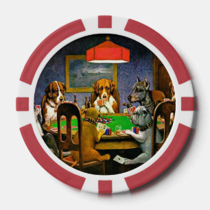 Een vriend in nood, honden die poker spelen, chips