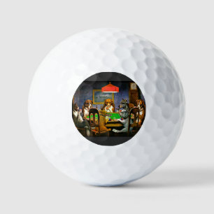 Een vriend in nood, honden die poker spelen, golfballen