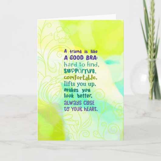 Een vriend is als een goed merk kaart (Voorkant)