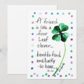 Een vriend is als een vier bladluiken Kaart van de (Voorkant / Achterkant)