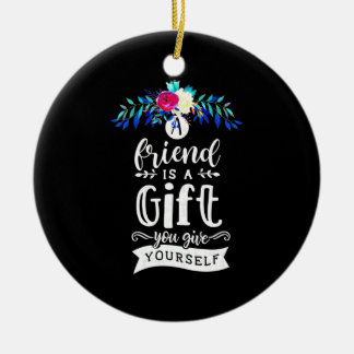 Een vriend is een cadeau. keramisch ornament