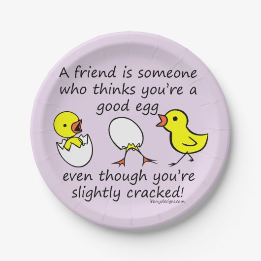Een vriend is iemand Funny BFF Gezegde Papieren Bordje (Voorkant)