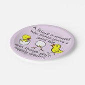 Een vriend is iemand Funny BFF Gezegde Papieren Bordje (Gekanteld)