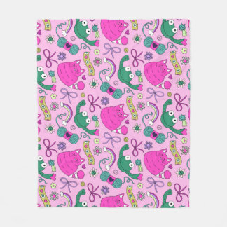 "Een vriend voor iedereen" Kitty Frog Friends Fleece Deken