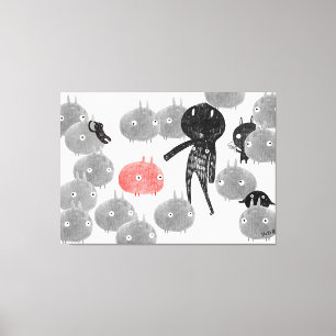 Een vriendelijk bezoek aan de bunnyland 2014 canvas afdruk