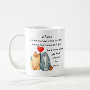 Een vriendschappelijke liefdescitaat voor kattekat koffiemok
