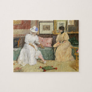 Een vriendschappelijke oproep, 1895 (olie op canva legpuzzel