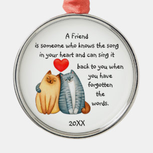 Een vriendschapsvriendschap liefdescitaat voor kle metalen ornament