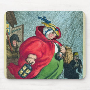 Een vroedvrouw die naar een arbeidsloon gaat, 1811 muismat