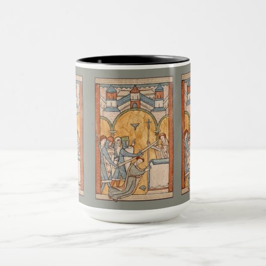 Een vroeg martelaarschap van St. Thomas Becket in  Mok (Midden)