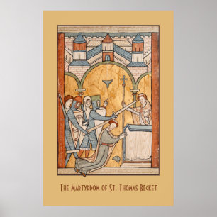 Een vroege martelaarschap van St. Thomas Becket in Poster