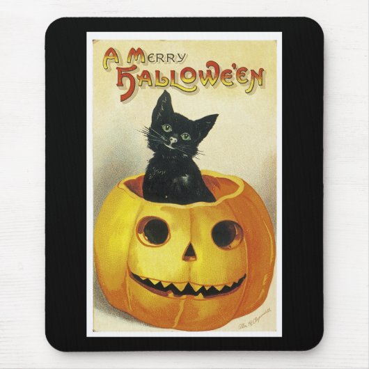Een vrolijk Halloween kitten Muismat (Voorkant)