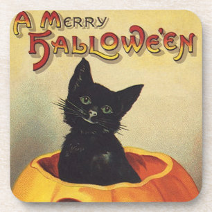 Een vrolijk Halloween van Ellen Clapsaddle, Vintag Drankjes Onderzetter