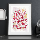 Een vrolijk hart Spreuken 17:22 Christelijke muurk Poster