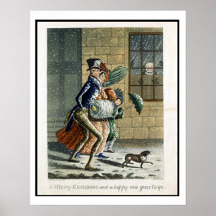 Een vrolijk kerstfeest en gelukkig nieuwjaar voor poster