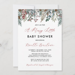 Een vrolijk klein Baby shower winteruitnodiging Kaart