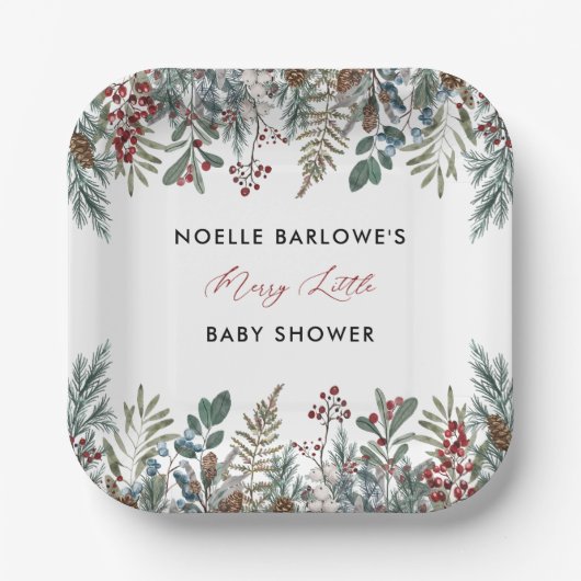 Een vrolijk klein Baby showers papier Bord (Voorkant)