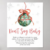 Een vrolijk klein kerst Baby shower niet zeggen Ba Poster (Voorkant)