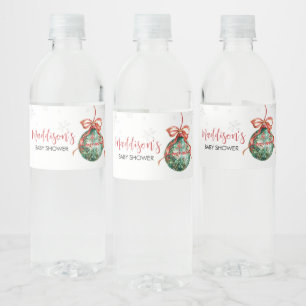 Een vrolijk klein kerst Baby shower Waterfles Etiket