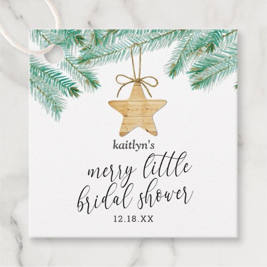 Een vrolijk klein kerst-bruidssalonfeest bedankjes labels (Voorkant)