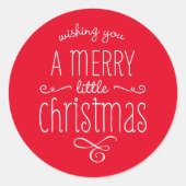 Een vrolijk klein kerst schattig grillig rustiek r ronde sticker (Voorkant)