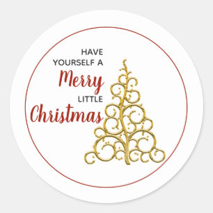Een vrolijk klein Kerstfeest Ronde Sticker