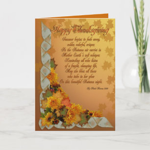 Een vrolijk Thanksgiving wenskaart met een gedicht Feestdagen Kaart
