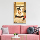 Een vrolijk verhaal van James Tissot, een  fijne k Canvas Afdruk (Insitu (Woonkamer))
