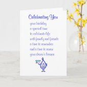 Een vrolijk verjaardagsgedicht kaart (Gele Bloem)