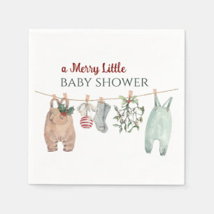 Een vrolijke baby shower Kerst kleren Servet