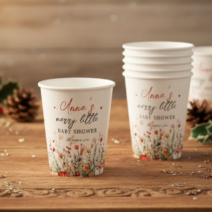 Een vrolijke baby shower met Kerstbloemen Papieren Bekers
