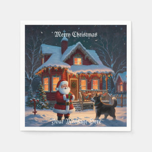 Een vrolijke feestelijke kerstvakantie servet