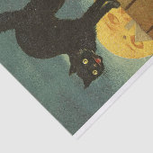 Een vrolijke Hallowe'en Spooky Black Cat  Art Tissuepapier (Detail)