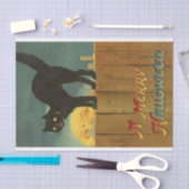 Een vrolijke Hallowe'en Spooky Black Cat  Art Tissuepapier (Craft)