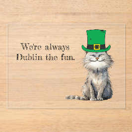 Een vrolijke Ierse kat Acryl Uitnodigingen