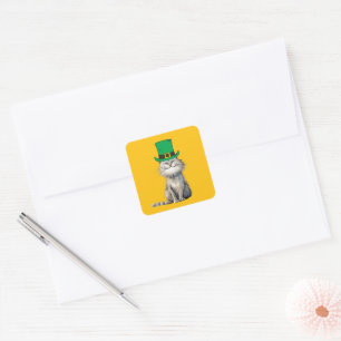 Een vrolijke Ierse kat Vierkante Sticker