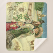 Een vrolijke kerst  kunst sherpa deken (Voorkant)