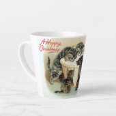 Een vrolijke kerstfeest kat latte Mok (Linkerhoek)