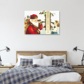 Een vrolijke Kerstman door Ellen Clapsaddle Canvas Afdruk (Insitu (Slaapkamer))