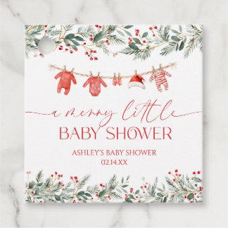 Een vrolijke kleine baby shower Kerst baby shower Bedankjes Labels