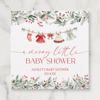 Een vrolijke kleine baby shower Kerst baby shower Bedankjes Labels