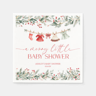 Een vrolijke kleine baby shower Kerst baby shower Servet