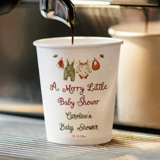 Een vrolijke kleine babyborrel papieren bekers
