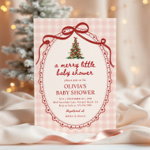 Een vrolijke kleine Kerstboog Gingham Baby Shower