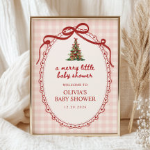 Een vrolijke kleine Kerstmis Baby Shower Welkomstb