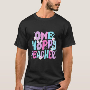 Een vrolijke leraar retro groovy gelukkig Pasen ko T-shirt