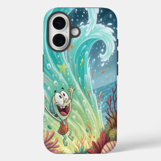 Een vrolijke Neon Surge. iPhone 16 Hoesje